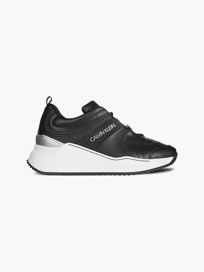 Calvin Klein Cipők HU807987 | Calvin Klein Bőr Női Sportcipő Fekete